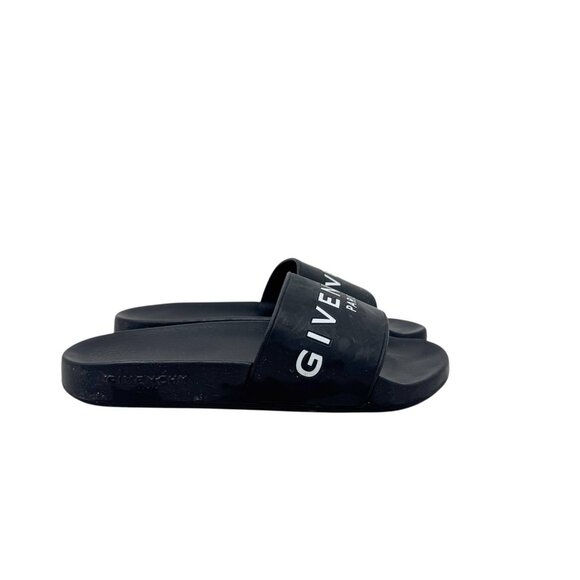 Givenchy Black Platform Rubber Logo Slide On Pool Sandal Flip Flop womens 37 7 - Picture 2 of 13